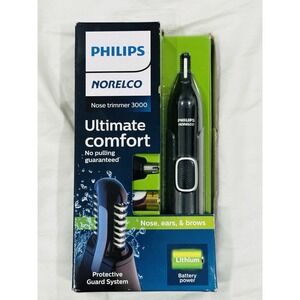 Philips Norelco Nose Trimmer 3000 For Nose Ears and Eyebrows, Black, NT3600/42